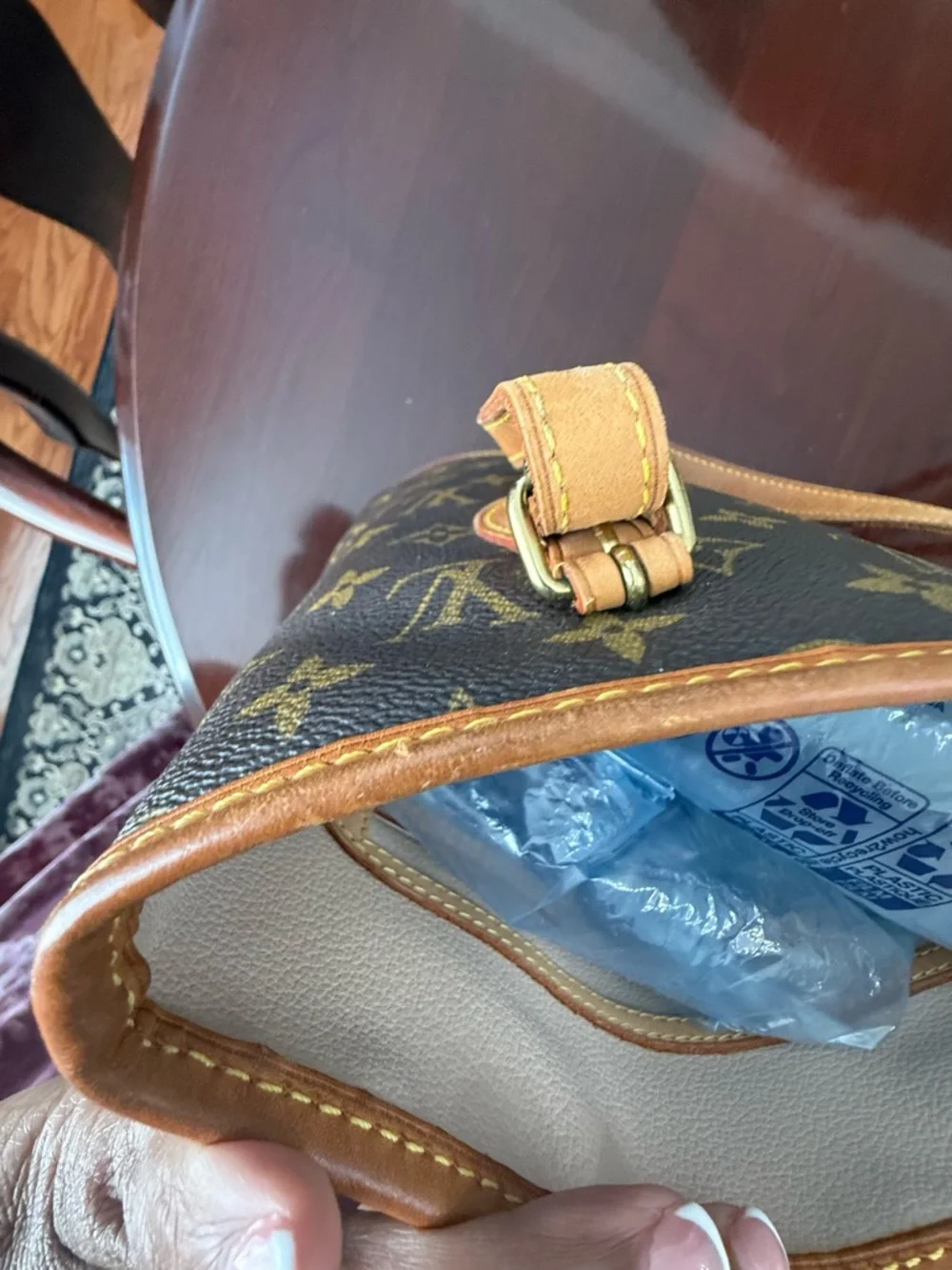 Louis Vuitton Monogram Canvas Mini Bucket Bag in Brown and Tan